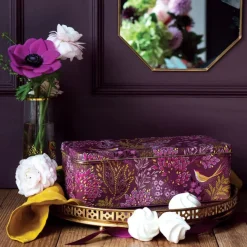 Sara Miller London Novelty-Haveli Garden Plum Songbird Long Deep Rectangular Tin