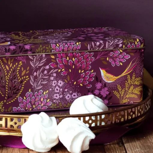 Sara Miller London Novelty-Haveli Garden Plum Songbird Long Deep Rectangular Tin