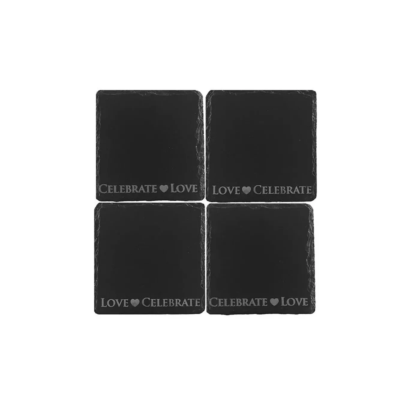 Selbrae Valentine's Day|Tea-Heart Slate Coasters- Set of 4