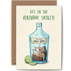Bewilderbeest Greeting Cards-Hedgehog Birthday Spirit Greetings Card