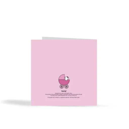 The Herdy Company Greeting Cards-Herdy Hello Baby Card - Pink