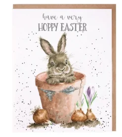 Wrendale Designs Greeting Cards-'Hoppy Easter' Rabbit Greetings Card
