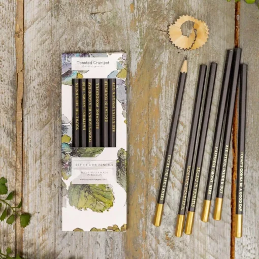 Toasted Crumpet Stationery-Hydrangea Set of 6 Pencils