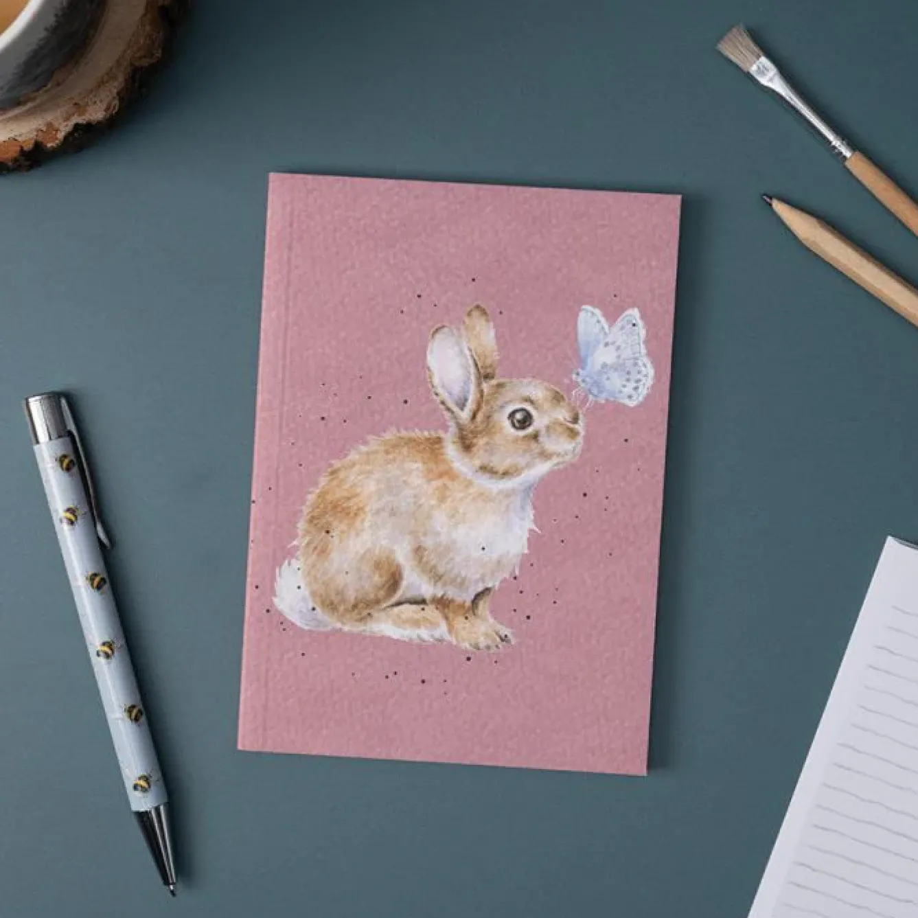 Wrendale Designs Stationery-'I Spy a Butterfly' Rabbit A6 Notebook