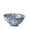 Burleigh Bowls & Dishes-Ink Blue Hibiscus Large Footed Bowl