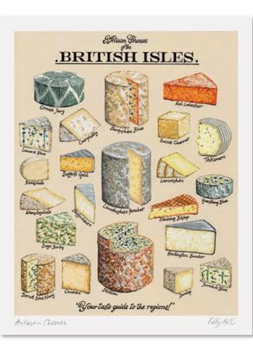 Kelly Hall Designs Art-Kelly Hall Artisan Cheeses Print