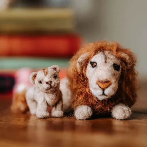 The Crafty Kit Co. Crafts|Children-Lion & Cub Needle Felting Craft Kit