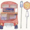 Emma Ball Art-London Bus Framed Print - Limited edition