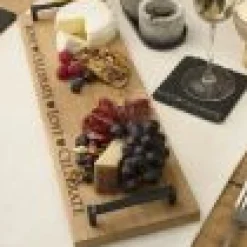 Selbrae Tea|Serving Plates & Boards-Love & Celebrate Oak Serving Tray with Burnished Steel Handles