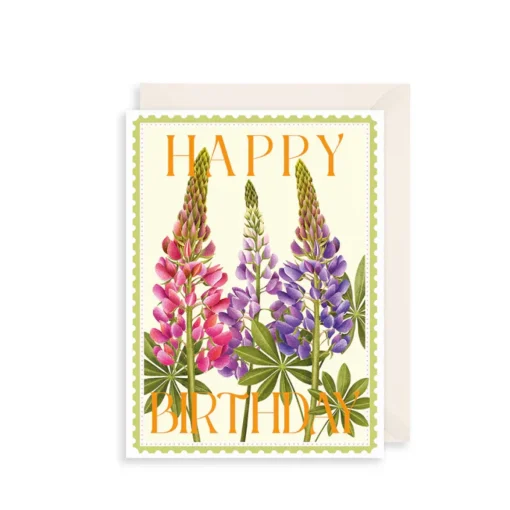 The Art File Greeting Cards-Lupins Greeting Card