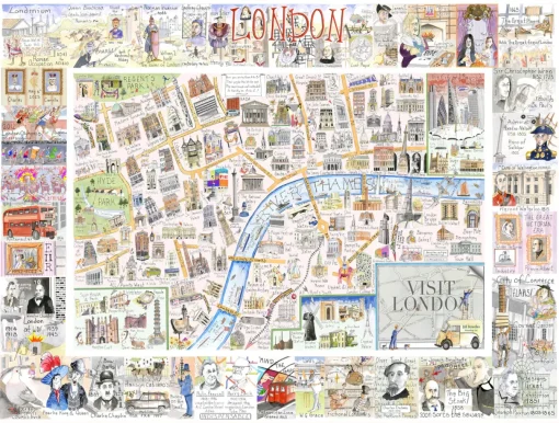 All Jigsaw Puzzles Puzzles-Map of London 1000 Piece Jigsaw Puzzle