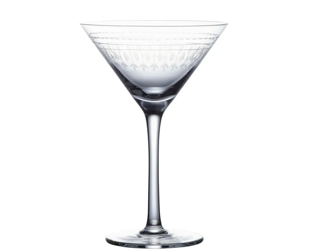 The Vintage List Glassware-Martini Glass with Ovals Design by