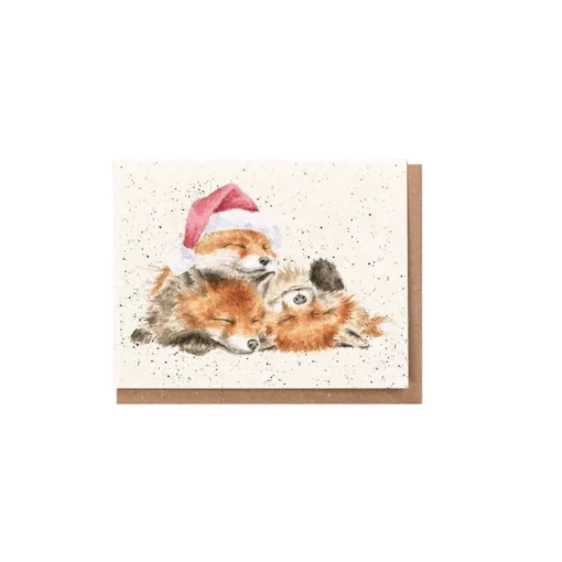 Wrendale Designs Christmas|Greeting Cards-'Night Before Christmas' Foxes Gift Enclosure Card