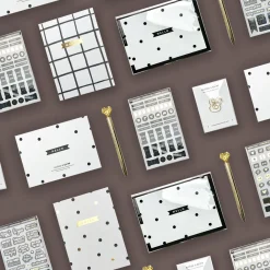 Notes & Clips Stationery-Notes & Clips Black & Gold Stationery Box