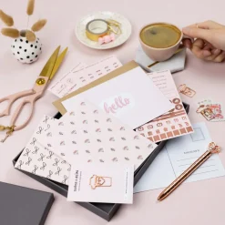 Notes & Clips Stationery-Notes & Clips Blush & Rose Gold Stationery Box
