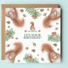 West Country Designs Greeting Cards-Nutty Squirrels Birthday Card