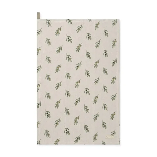 Sophie Allport Tea|Tea Towels-Olive Branches Linen Tea Towel