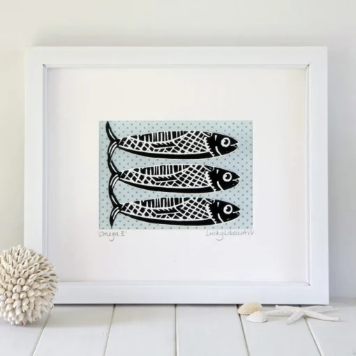 Lucky Lobster Art-Omega 3 Fish Framed Print