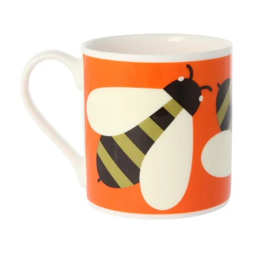 Orla Kiely Tea|Bright Colors-Busy Bee Orange Bone China Mug