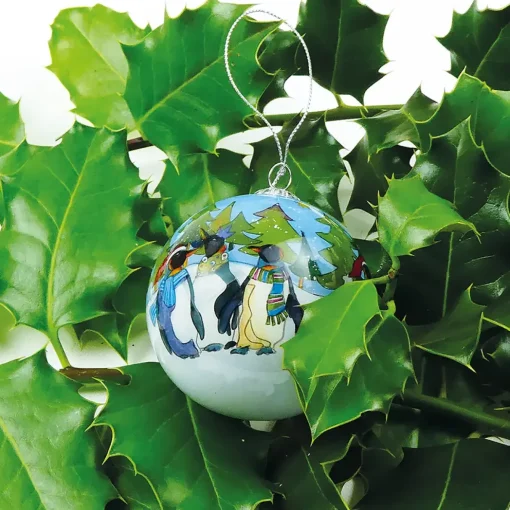 Emma Ball Christmas Decorations|Christmas-Penguin Hand-painted Glass Bauble