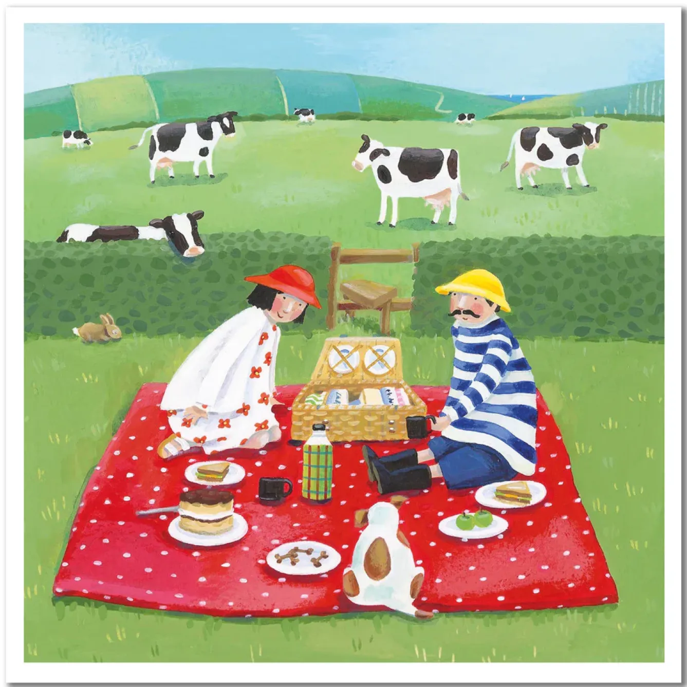 Emma Ball Picnic|Greeting Cards-Picnic with the Cows Greetings Card