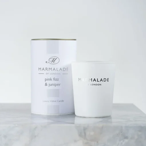 Marmalade of London Home Fragrance-Pink Fizz & Juniper Luxury Glass Votive Candle