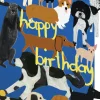 Roger La Borde Greeting Cards-Playful Dogs, Birthday Laser Greeting Card