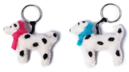 Amica Felt Key Chains-Pogo the Dalmatian - Pink