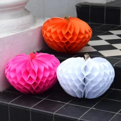 Talking Tables Halloween|Seasonal Decor-Pumpkin Honeycomb Decorations - 3 pack