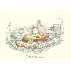 Two Bad Mice Greeting Cards-"Christmas Lunch" Christmas Card