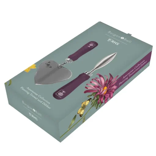 Burgon & Ball Gardening-RHS Asteraceae Planting Trowel and Dibber Gift Box