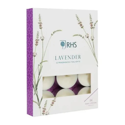 Wax Lyrical Home Fragrance-RHS Fragrant Garden Lavender Tealights - Pack of 12