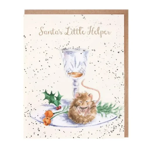Wrendale Designs Greeting Cards-'Santa's Little Helper' Christmas Greetings Card