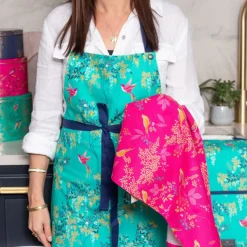 Sara Miller London Tea|Tea-Sara Miller Chelsea Pink Tea Towel