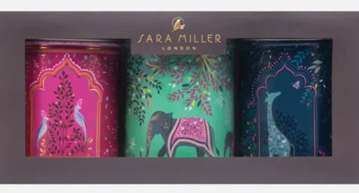 Sara Miller London Storage Caddies|Storage-Sara Miller Elephant Oasis Set of 3 Round Caddies