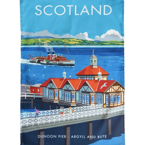 Town Towels Tea|Tea Towels-Scotland - Dunoon Pier Tea Towel