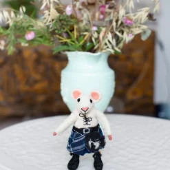 Sew Heart Felt Children-Scottish Felt Mouse in Blue Kilt