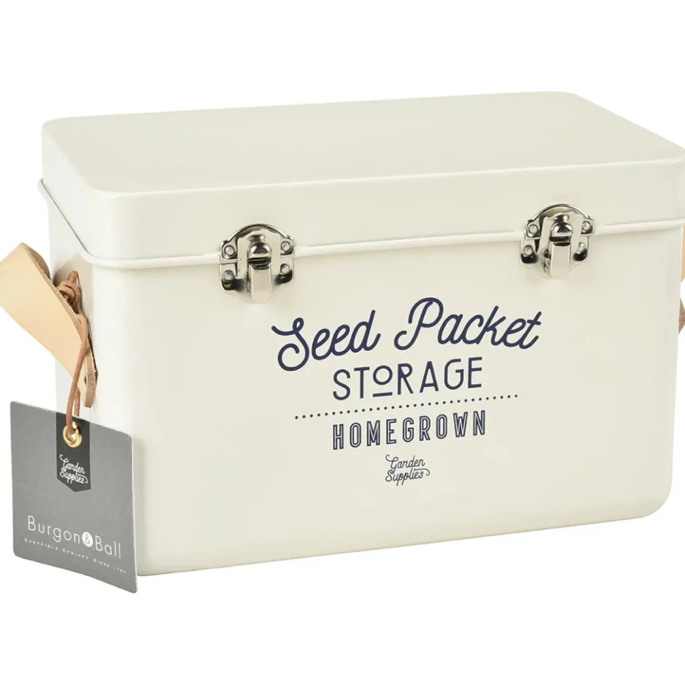 Burgon & Ball Gardening|Gardening-Seed Packet Storage Tin in Stone