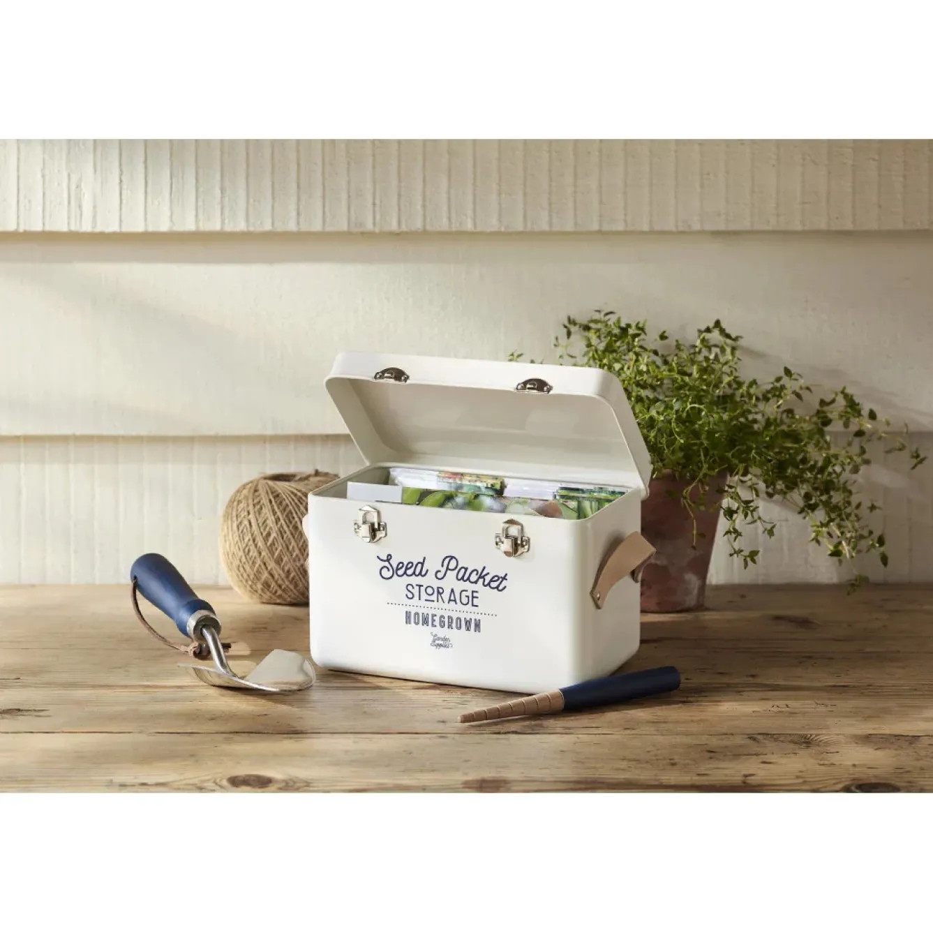 Burgon & Ball Gardening|Gardening-Seed Packet Storage Tin in Stone