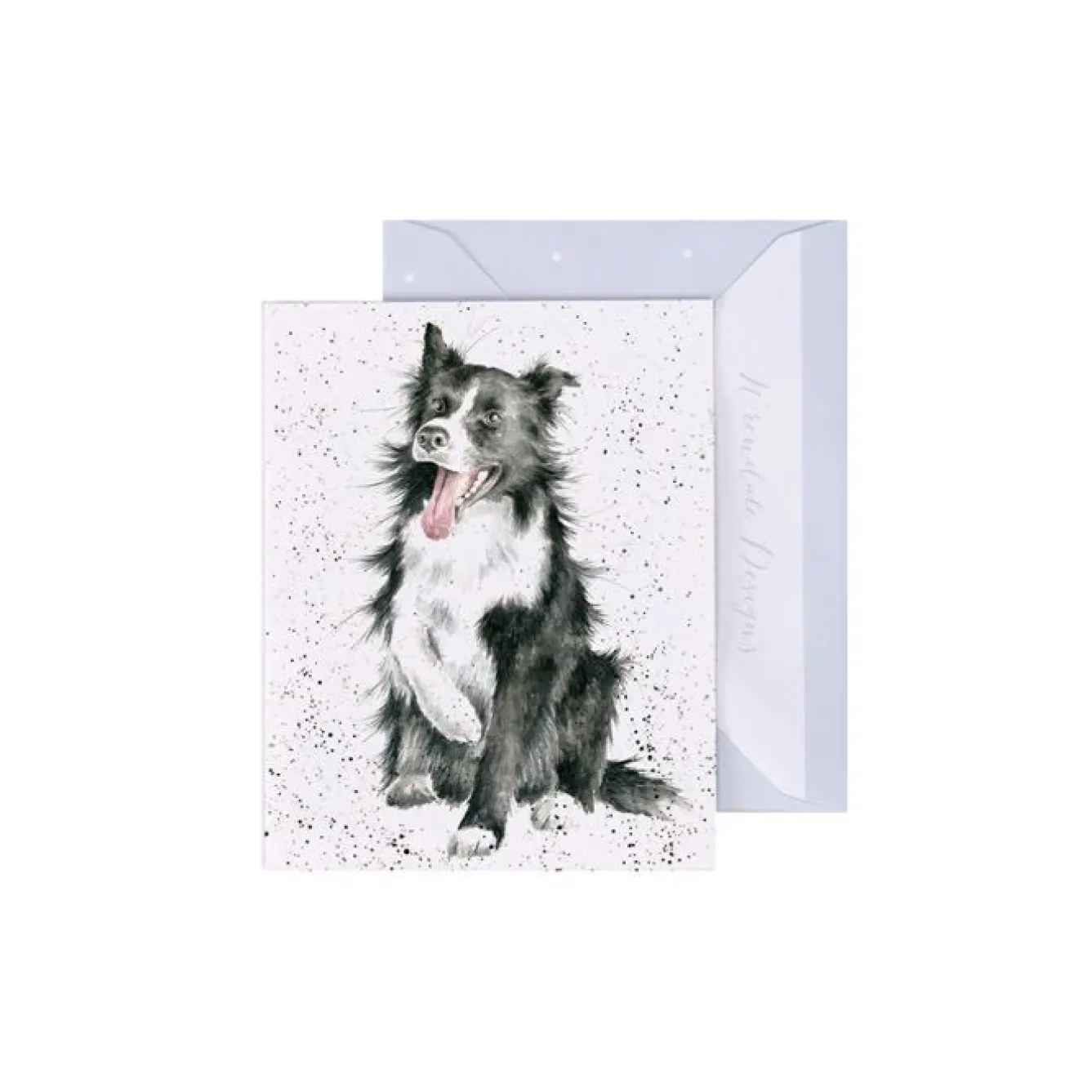 Wrendale Designs Greeting Cards-'Shadow' Border Collie Gift Enclosure Card