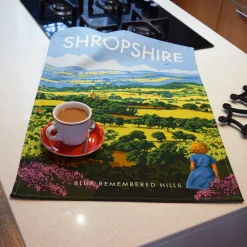 Town Towels Tea|Tea Towels-Shropshire Blue Remembered Hills Tea Towel