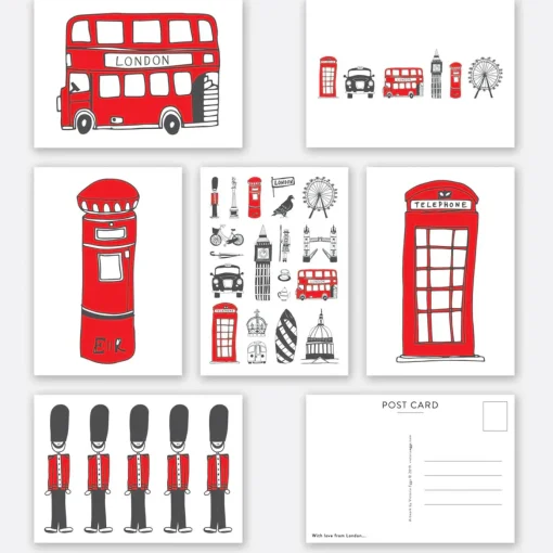 Victoria Eggs Stationery|Children-Simply London Pack of 6 Postcards