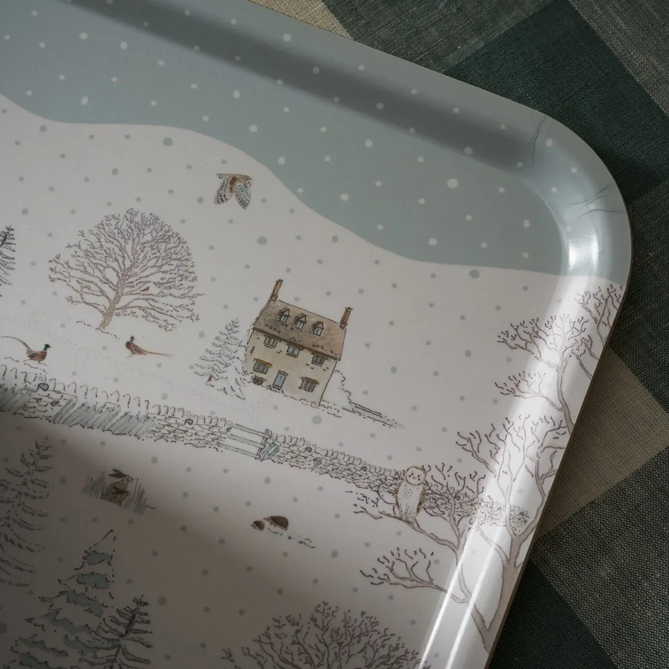 Sophie Allport Trays-Snowy Cottage Large Tray