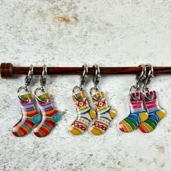 Emma Ball Crafts-Socks Set of 6 Crochet Markers in a Pocket Tin