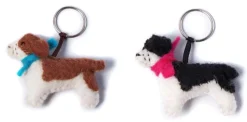 Amica Felt Key Chains-Spencer the Spaniel Key Ring - Blue
