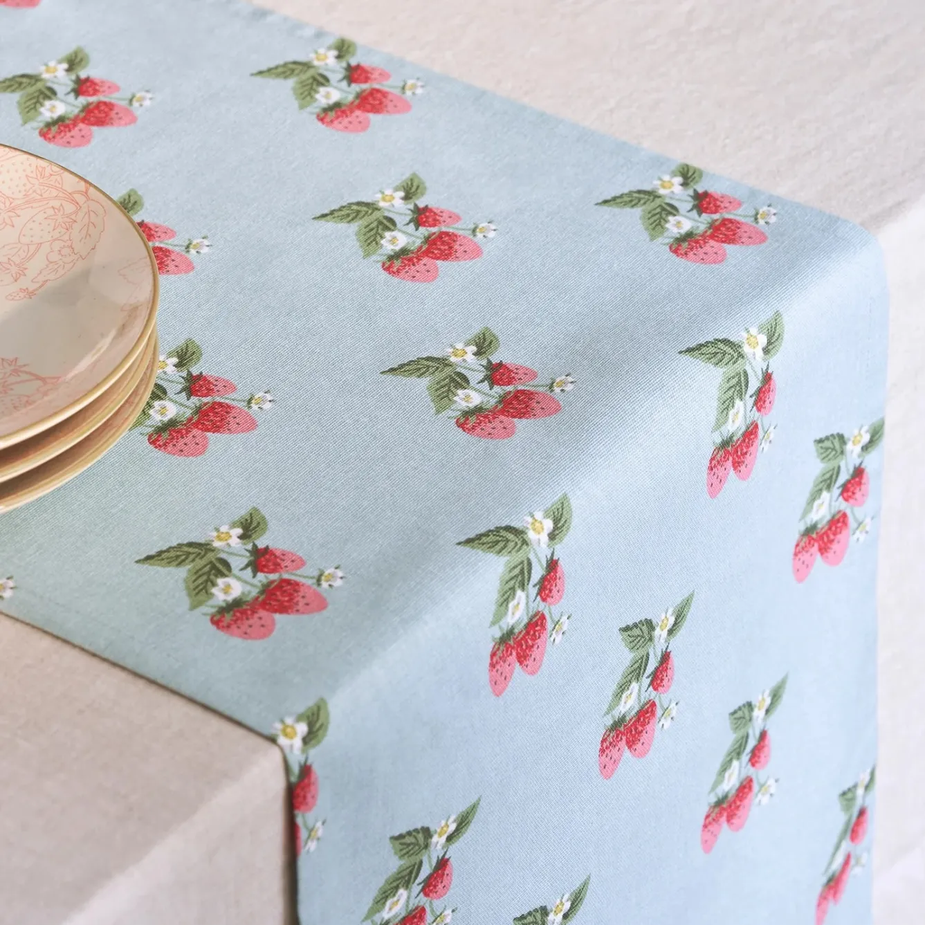 Sophie Allport Table Runners-Strawberries Table Runner
