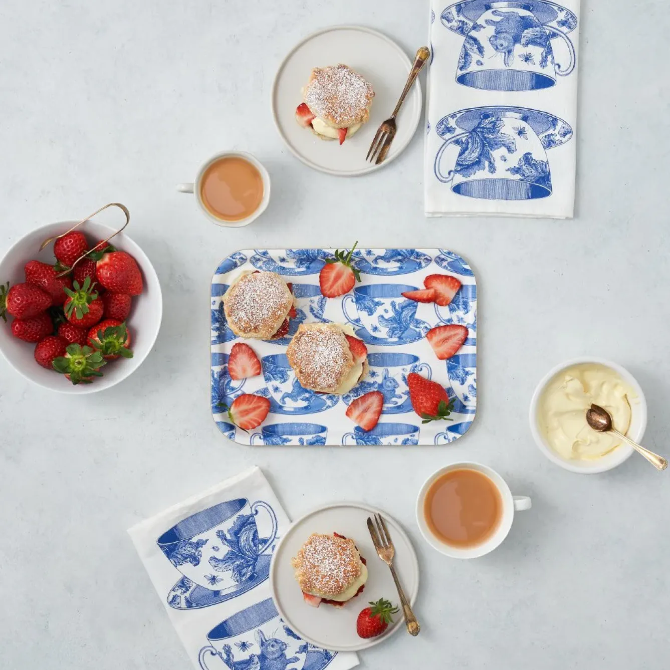 Thornback & Peel Napkins|Napkins-Teacup Set of 4 Napkins