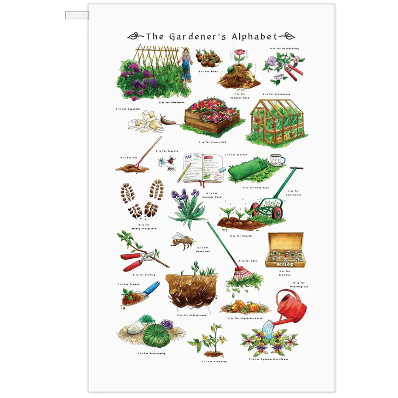 Yeti Tea|Tea Towels-The Gardener's Alphabet Tea Towel