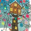 Roger La Borde Christmas Decorations|Christmas Cards-Treehouse Blue Lasercut Christmas Card Kraft Box