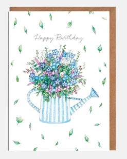 Lottie Murphy Gardening-Watering Can Floral  Birthday Card